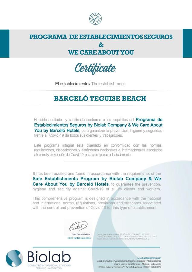 קוסטה טגוויסה Barcelo Teguise Beach - Adults Only מראה חיצוני תמונה